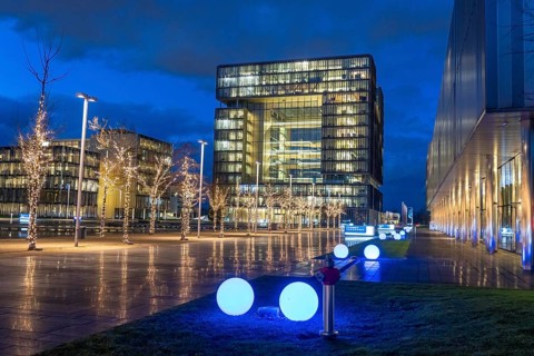 The Ruhr Tech Campus Essen, formerly the Thyssenkrupp Campus, headquarters of Thyssenkrupp,