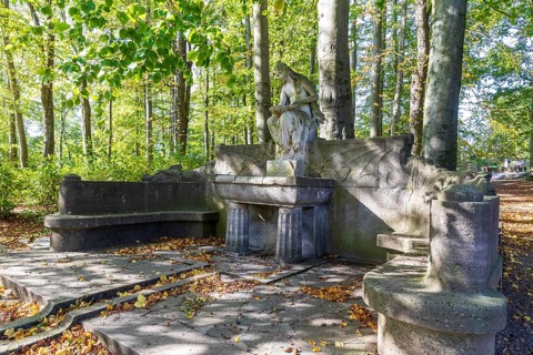 Fairytale fountain by Hans Rudolph Hartmann-MacLean in Augustusburg, Saxony, Germany, Europe