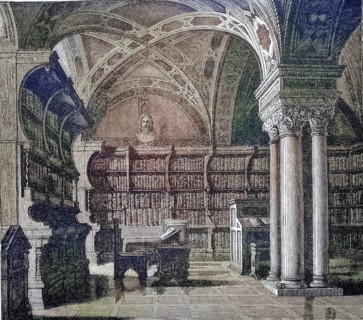 Hall of Incunabula in the Library of St. Petersburg, Russia, in 1875 / Saal der Incunabeln,