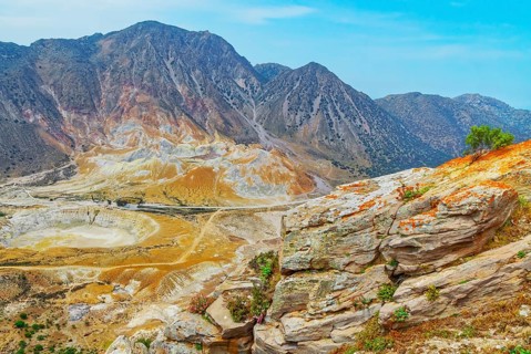 Nisyros volcano view, Nisyros Island, Dodecanese Islands, Greece, Europe