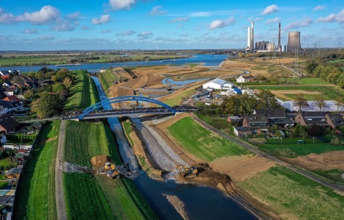 Dinslaken, Voerde, North Rhine-Westphalia, Germany, Inauguration of the new Emscher estuary into