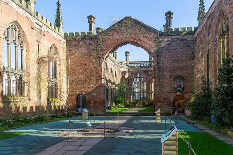 Church of Saint Luke, ruins of bombed out destroyed in World War Two 1941, Liverpool, England, UK