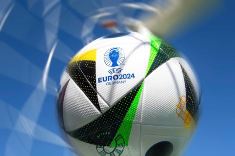 Symbolic image UEFA-EURO 2024: Close-up of the official match ball for the 2024 European Football