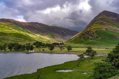 Landscape at Lake Buttermere in the Lake District, England, Great Britain