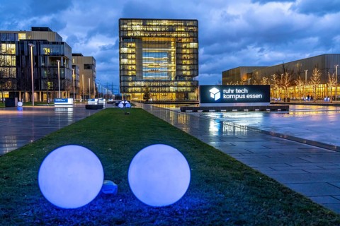 The Ruhr Tech Campus Essen, formerly the Thyssenkrupp Campus, headquarters of Thyssenkrupp,