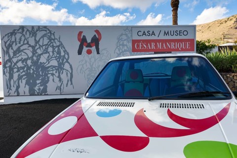 Seat Ibiza, colourful car painting, design, house museum and studio César Manrique, Haria,