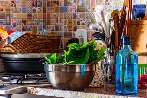 Real domestic scene of a kitchen and its varius utensils, Belo Horizonte, Minas Gerais, Brazil,