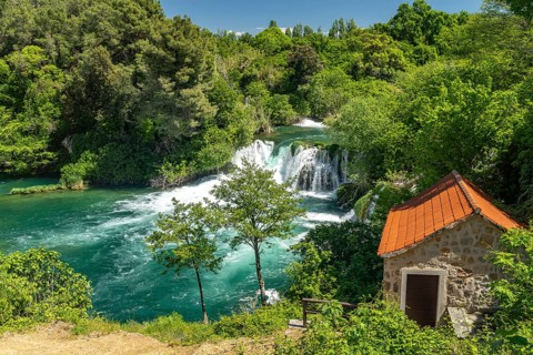 The Skradinski Buk waterfall in Krka National Park, Croatia, Europe