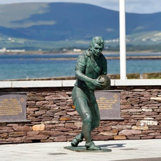 Mick O'Dwyer statue, famous footballer, Waterville, Ring of Skellig, Ring of Kerry, Wild Atlantic
