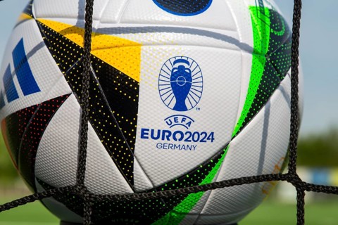 Symbolic image UEFA-EURO 2024: Close-up of the official match ball for the 2024 European Football