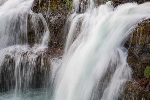 The Kolufossar waterfalls of the river Vididalsa consists of 3 falls the upper fall Efrifoss, in