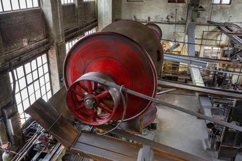 Transmission drive in a drop forge, formerly Dietz & Pfriem valve factory, today Industrial Museum