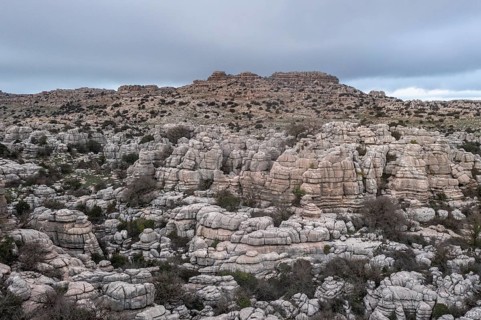 Bizarre limestone rock formations, El Torcal nature reserve, Torcal de Antequera, Malaga province,