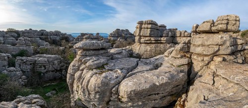 Bizarre limestone rock formations, El Torcal nature reserve, Torcal de Antequera, Malaga province,