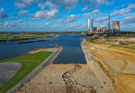 Dinslaken, Voerde, North Rhine-Westphalia, Germany, Inauguration of the new Emscher estuary into