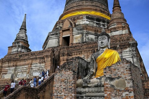 Buddha statue in Wat Yai Chai Mongkhon, Buddhist temple, Ayutthaya, Ayutthaya province, Thailand,