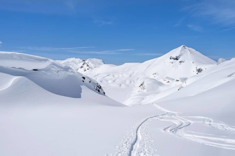 Snow-covered mountain landscape, Wildhorn, Bernese Alps, Bernese Oberland, Switzerland, Europe