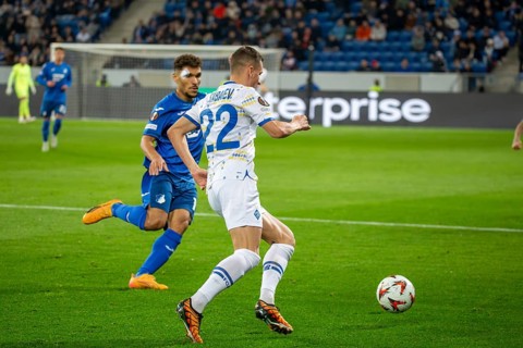 Football UEFA Europa League, 2024/25 season, matchday 2: TSG Hoffenheim v Dynamo Kiev. On the ball: