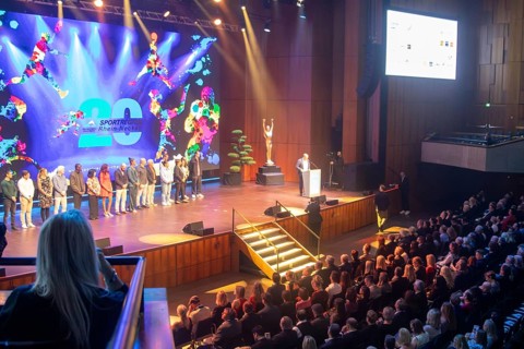 Rose garden Mannheim: Award Night 2024 / Rhine-Neckar Sport Award. Picture: Team Paris on stage