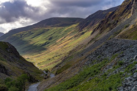 Mountain landscape at Honister Pass in the Lake District, England, Great Britain