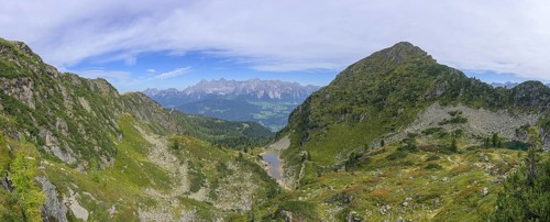 Spiegelsee to the right of the Schober and Obersee in the background Dachstein, Schladming, Styria,