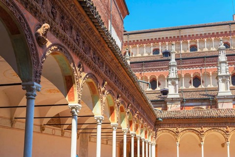 Abbey church, Certosa di Pavia monastery, Certosa di Pavia, Lombardy, Italy, Europe