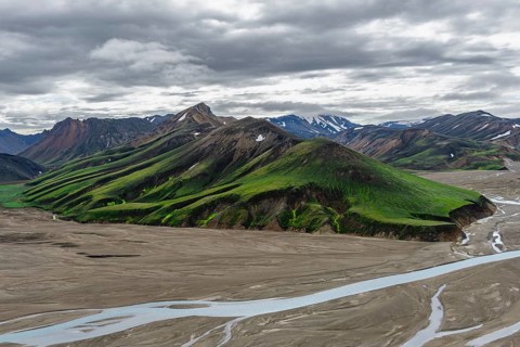 Moss-covered mountains, rhyolite mountains, volcanic landscape, Landmannalaugar, Fjallabak Nature
