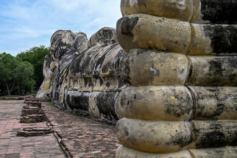 Reclining Buddha in Wat Lokayasutharam, Temple of the Resting Buddha, Ayutthaya, Ayutthaya