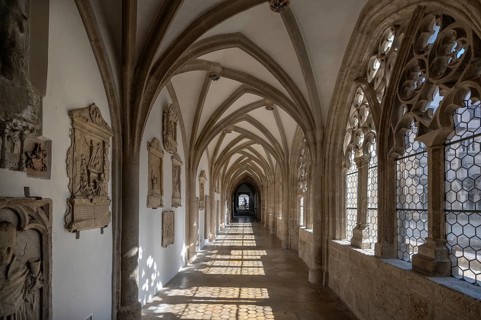 Late Gothic cloister, built 1410 - 1504, Eichstätt Cathedral, Upper Bavaria, Germany, Europe