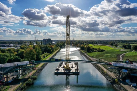 Recklinghausen, Castrop-Rauxel, North Rhine-Westphalia, Germany, New construction of a bridge -jump