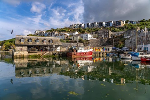 Town view and harbour of Mevagissey, Cornwall, England, Great Britain