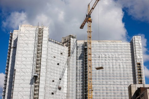Essen, North Rhine-Westphalia, Germany - Demolition of an office building, demolition of former RWE