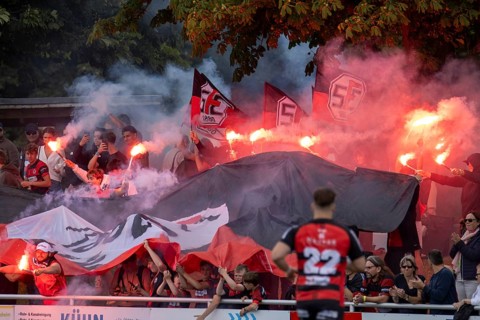 Heidelberg, 15 June 2024: Numerous fans of SC Frankfurt 1880 supported their team in the final of