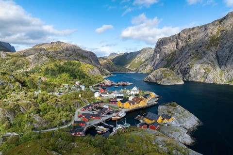 Fishing village Nusfjord, Flakstadoya, Lofoten, Norway, Europe