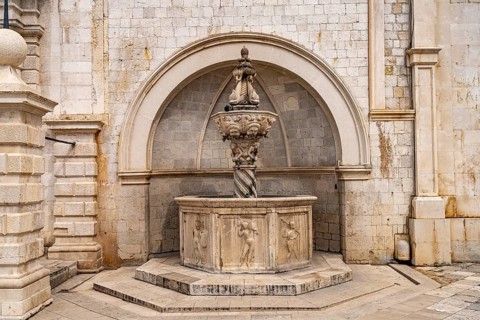 The small Onofrio fountain in Dubrovnik, Croatia, Europe