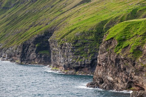 Coast, Vidareidi, Vidoy Island, Viðareiði, Viðoy Island, sunset, Faroe Islands, Denmark, Europe