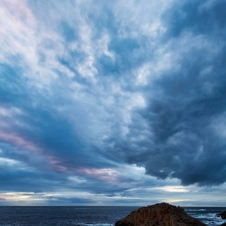 Evening sky, rain clouds, Giant's Causeway, Giants Causeway, Causeway Coastal Route, Antrim,
