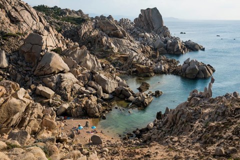 Bizarre and huge granite rocks by the sea, Spiaggia Cala Francese, Capo Testa, near Santa Teresa di