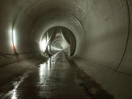 Completed tunnel section in construction lot H41, Brenner Base Tunnel, Zenzendorf, Tyrol, Austria,