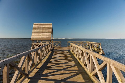 Slowinski National Park is a national park in Pomeranian Voivodeship, northern Poland. A pier at