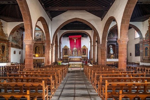 Interior of the Church of the Assumption of the Virgin Mary or Nuestra Senora de Asuncion in the