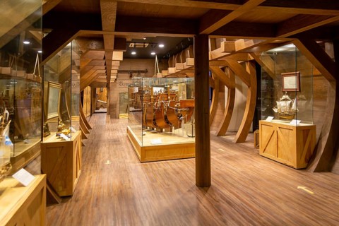 Interior of city museum, Campeche city, Campeche State, Mexico room shaped like hull of a ship
