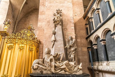 Tomb of Johann Philipp von Walderdorf in the interior of St Peter's Cathedral, UNESCO World