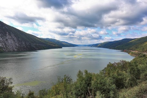 Wallachia, view of the Danube landscape between Dubova and Svinita, Iron Tor nature park Park,