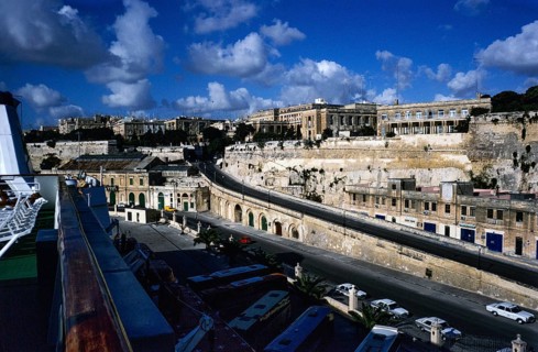 Historic city centre of Valletta, Malta, seen from the ship, 1998, Europe