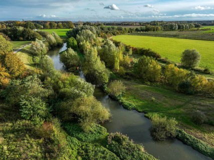 Bergkamen, Ruhr area, North Rhine-Westphalia, Germany, autumn landscape on the Seseke. The