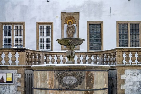 Fountain at the Franciscan monastery in Paderborn, North Rhine-Westphalia, Germany, Europe