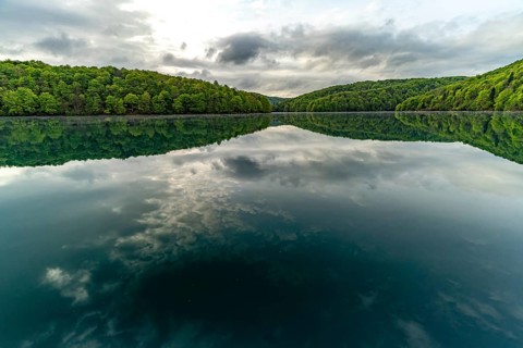 The largest lake Kozjak in Plitvice Lakes National Park, Croatia, Europe