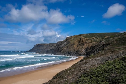 Vila do Bisbo, Algarve, Portugal - Ponta Ruiva Beach Praia da Ponta Ruiva, beautiful secluded sandy