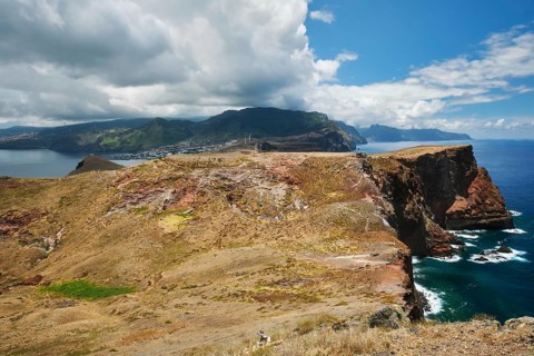 Madeira Island scenic rugged landscape view from Ponta do Sao Lourenco cape. Madeira, Portugal,